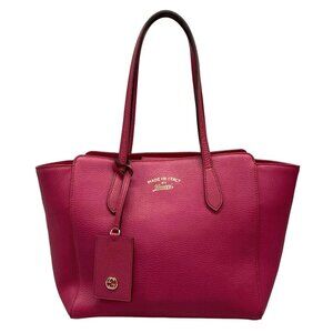 Auth GUCCI Swing Medium Tote 354408 Pink Leather - Tote Bag